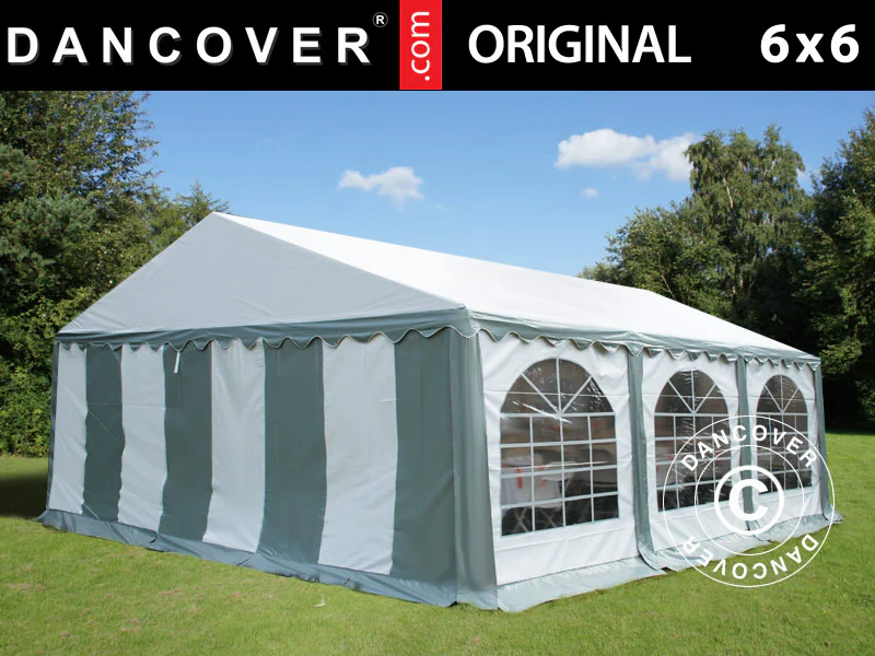 Partytält Original 6x6m PVC 900, Grå/Vit