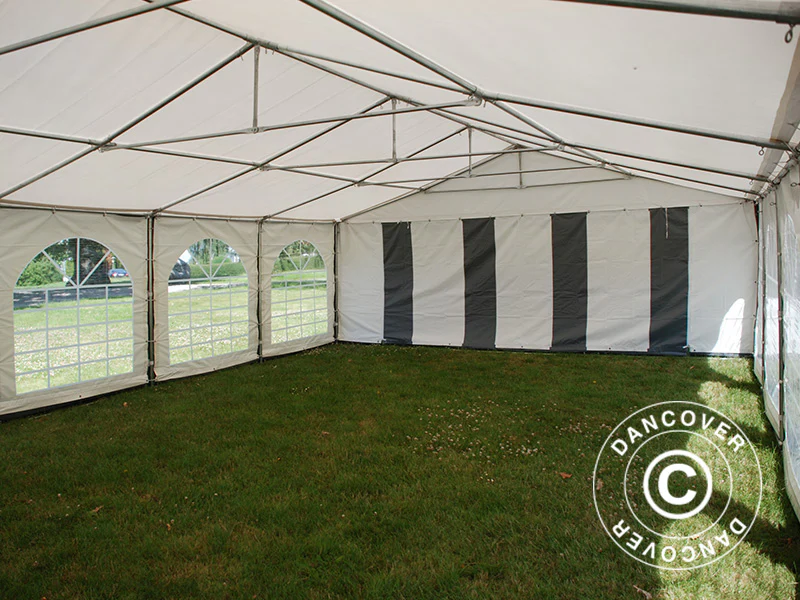 Partytält Original 6x6m PVC 900, Grå/Vit - Image 10