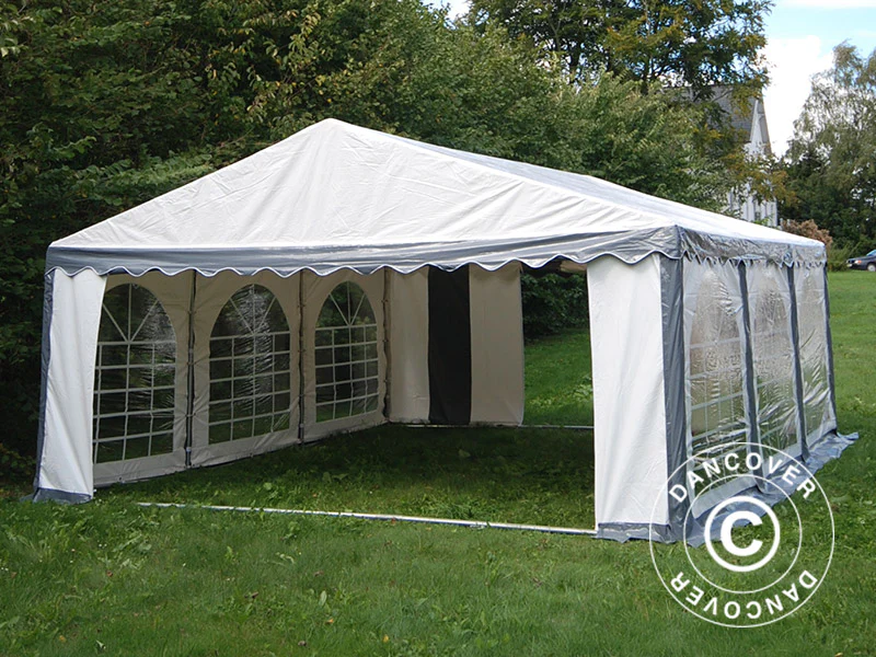 Partytält Original 6x6m PVC 900, Grå/Vit - Image 4