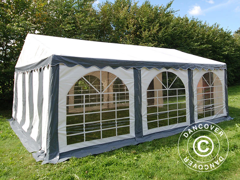 Partytält Original 6x6m PVC 900, Grå/Vit - Image 5