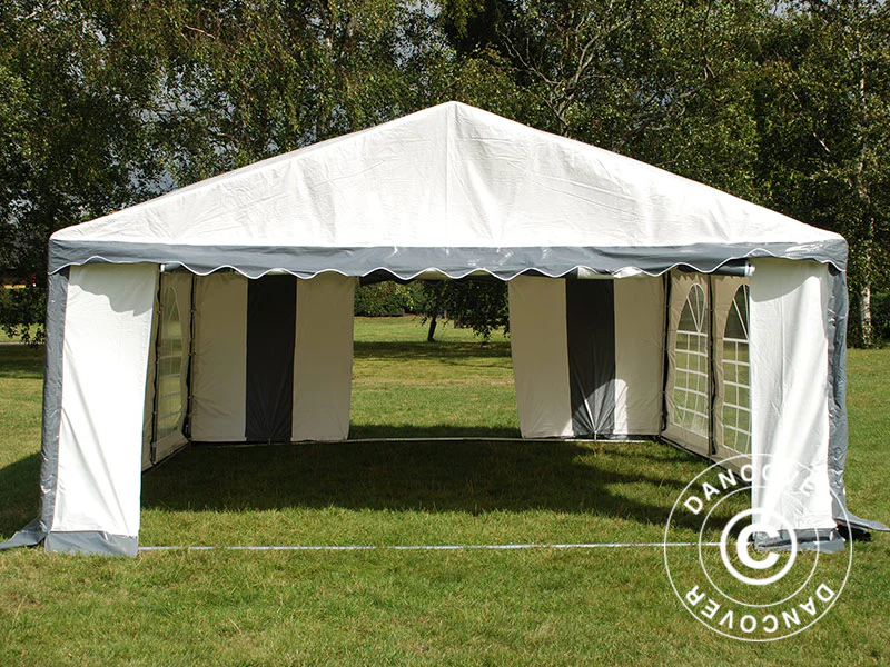 Partytält Original 6x6m PVC 900, Grå/Vit - Image 6