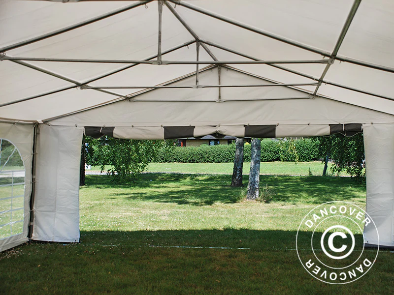 Partytält Original 6x6m PVC 900, Grå/Vit - Image 8