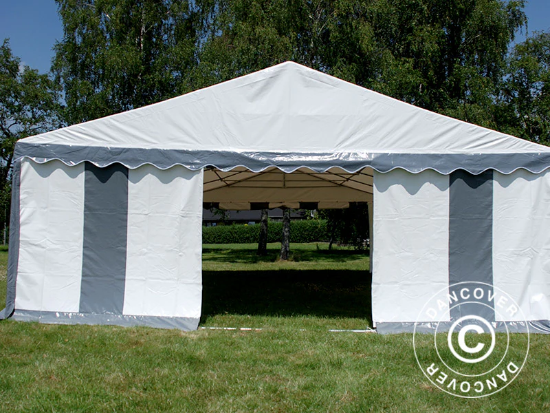 Partytält Original 6x6m PVC 900, Grå/Vit - Image 9