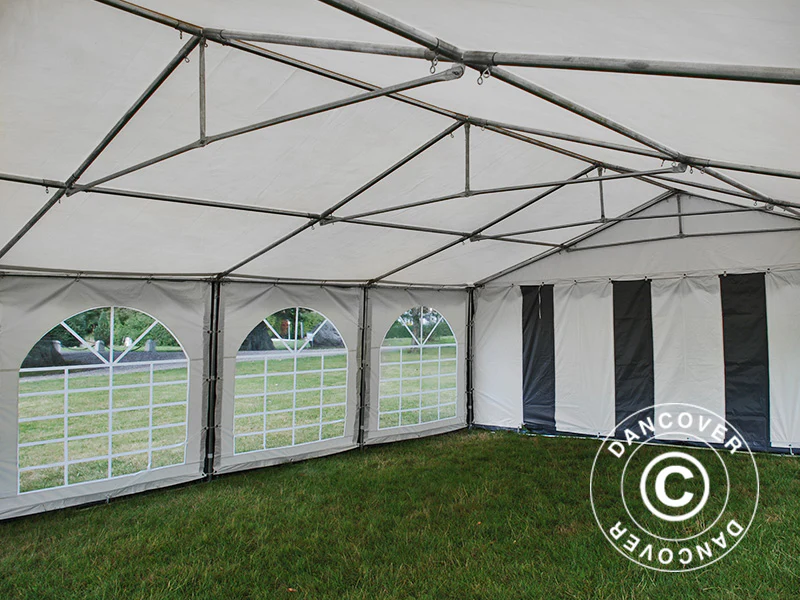 Partytält Original 6x8m PVC 900, Grå/Vit - Image 12