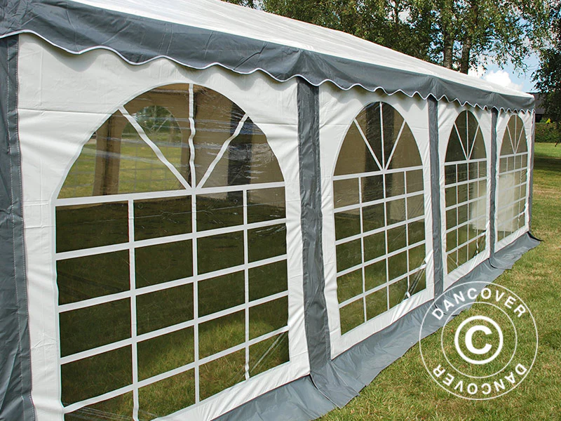 Partytält Original 6x8m PVC 900, Grå/Vit - Image 16