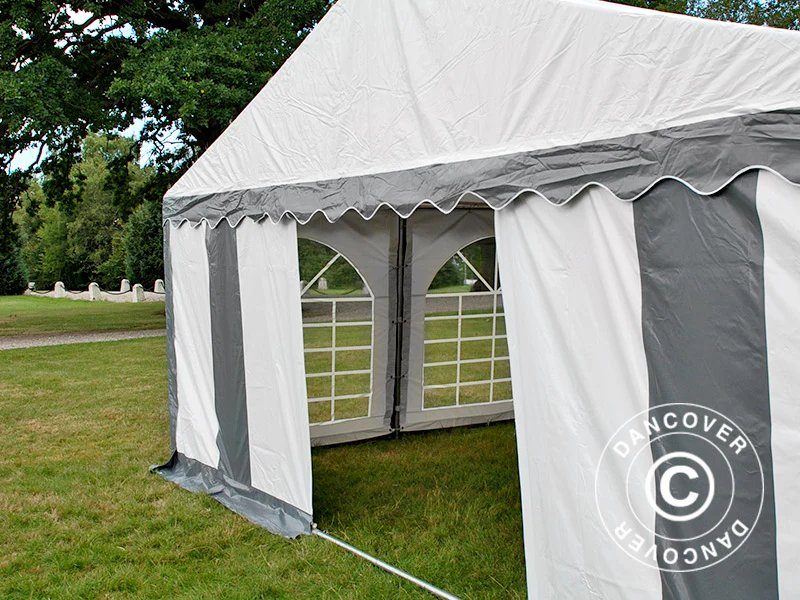 Partytält Original 6x8m PVC 900, Grå/Vit - Image 17