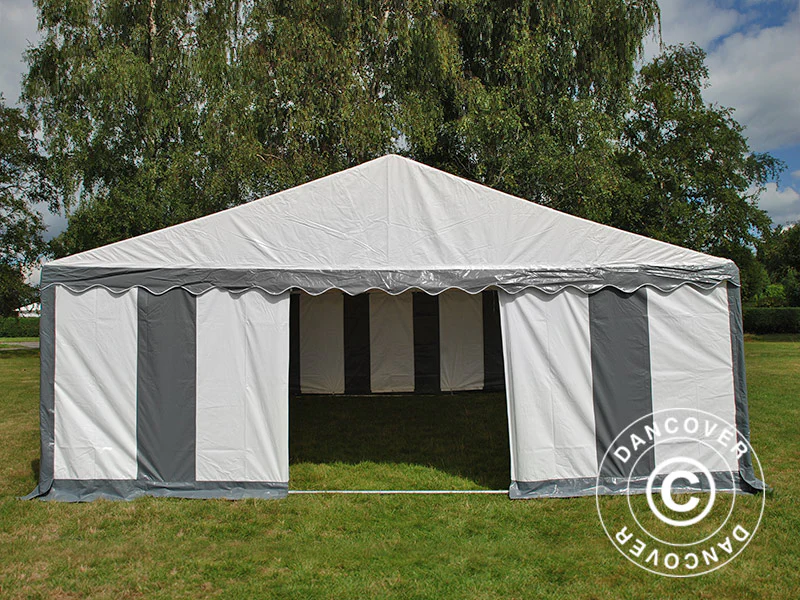 Partytält Original 6x8m PVC 900, Grå/Vit - Image 2