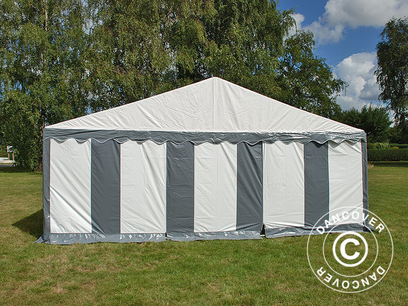Partytält Original 6x8m PVC 900, Grå/Vit - Image 3
