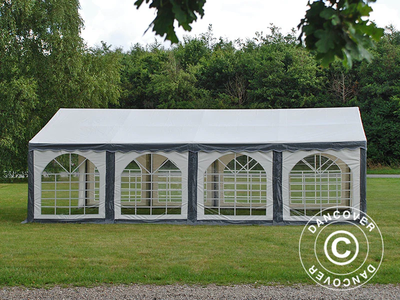 Partytält Original 6x8m PVC 900, Grå/Vit - Image 4