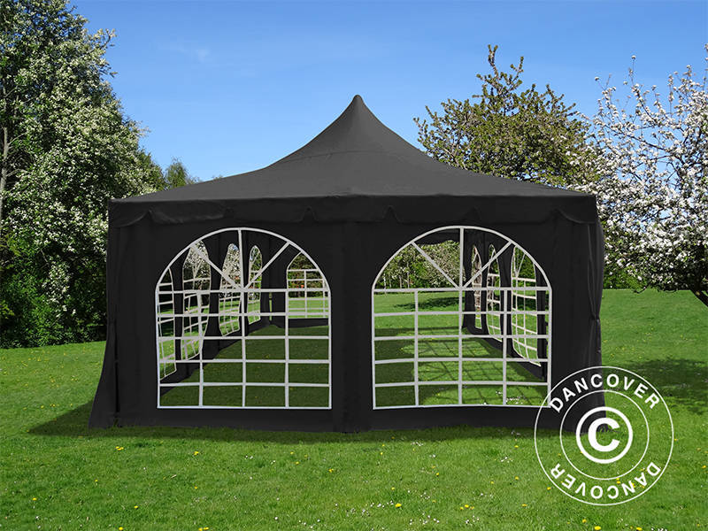 Partytält Pagoda 4x8m, Svart - Image 3