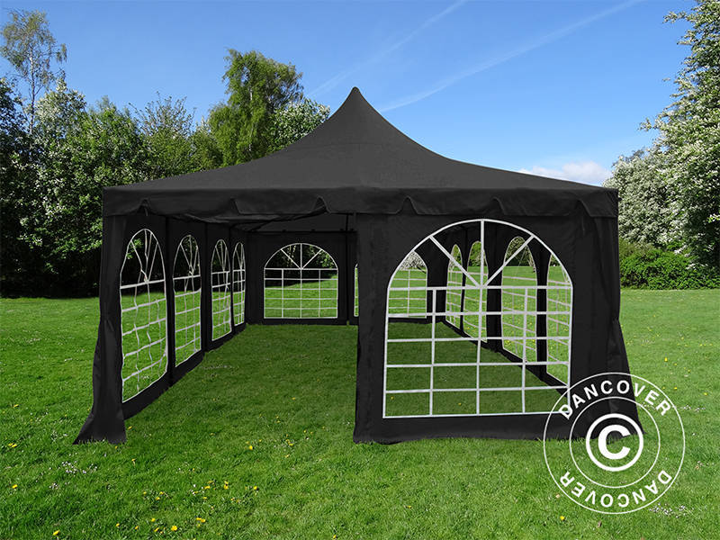 Partytält Pagoda 4x8m, Svart - Image 4
