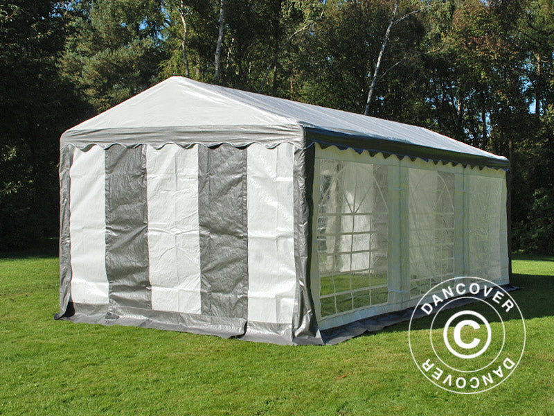 Partytält PLUS 4x6m PE 700, Grå/Vit - Image 11