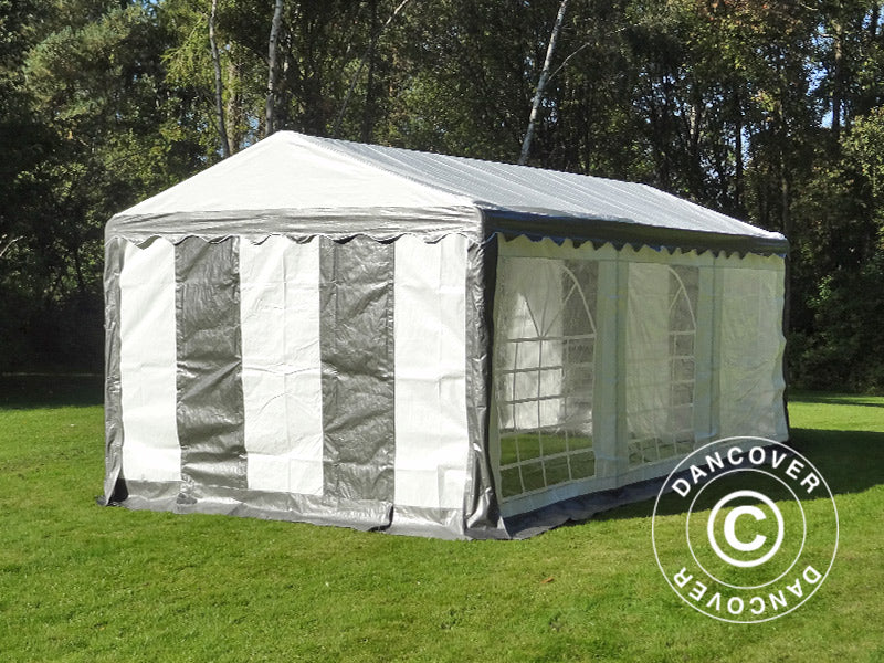 Partytält PLUS 4x6m PE 700, Grå/Vit - Image 15