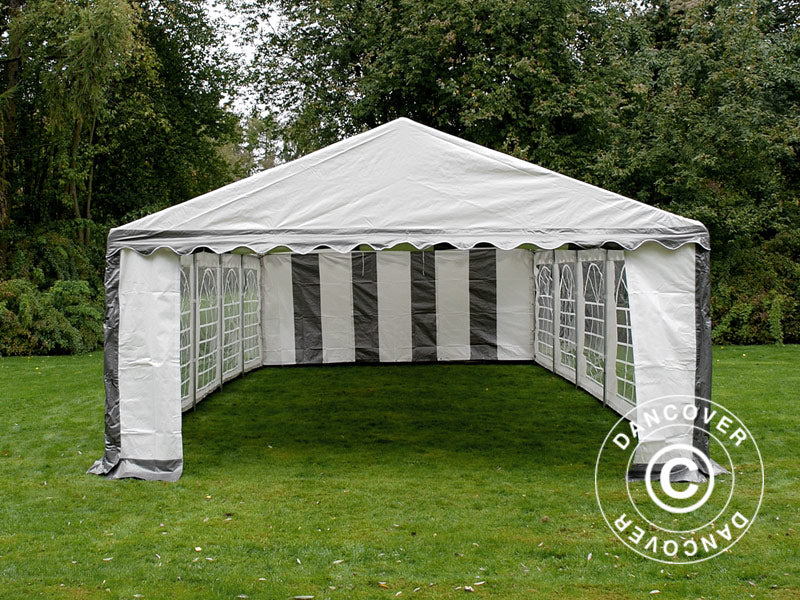 Partytält PLUS 5x10m PE 700, Grå/Vit - Image 4