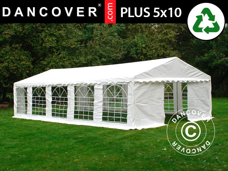 Partytält PLUS 5x10m PE 700, Vit