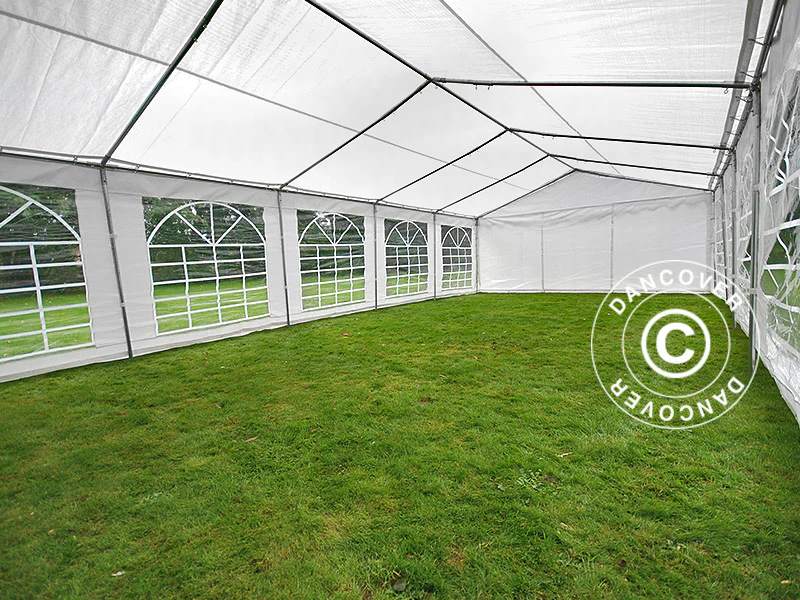 Partytält PLUS 5x10m PE 700, Vit + Bottenram - Image 9