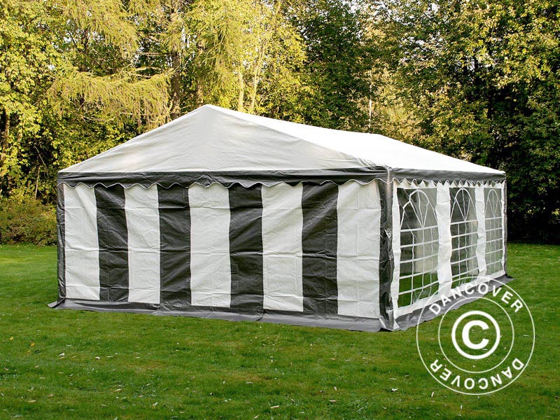 Partytält PLUS 5x6m PE 700, Grå/Vit - Image 6