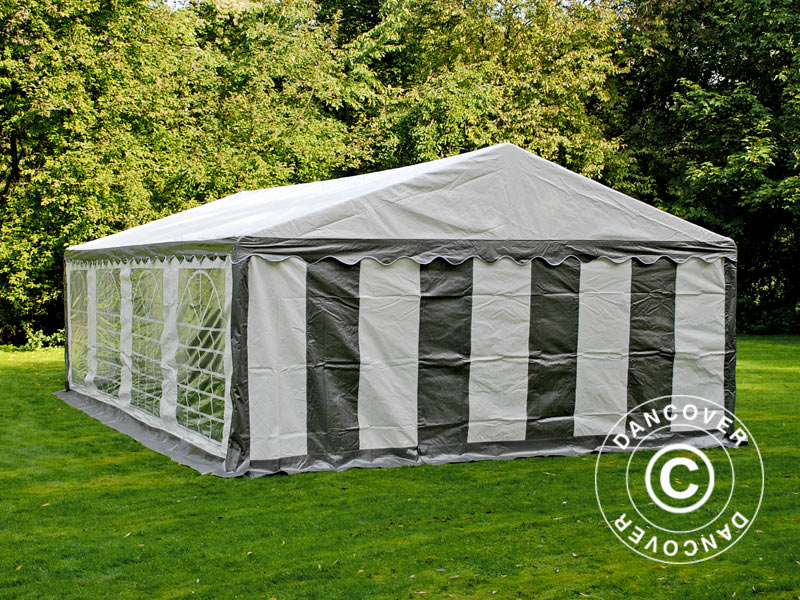 Partytält PLUS 5x8m PE 700, Grå/Vit - Image 3