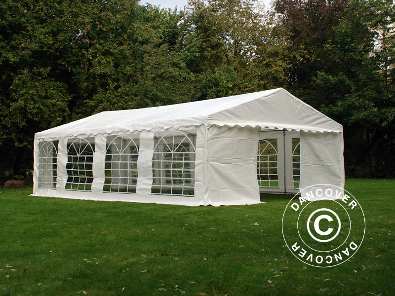 Partytält PLUS 5x8m PE 700, Vit + Bottenram - Image 5