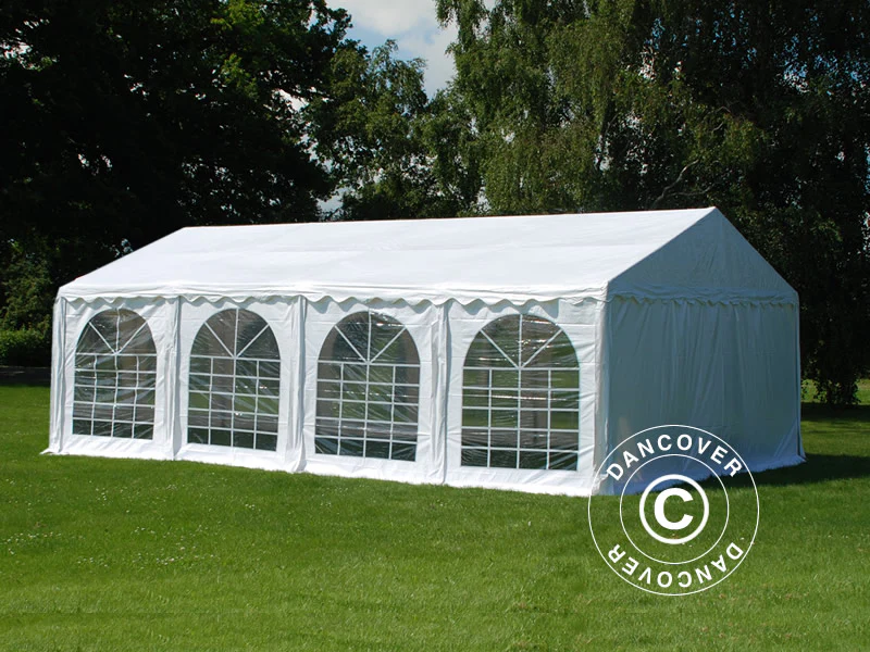 Partytält SEMI PRO Plus 6x8m PVC 900, Vit - Image 3