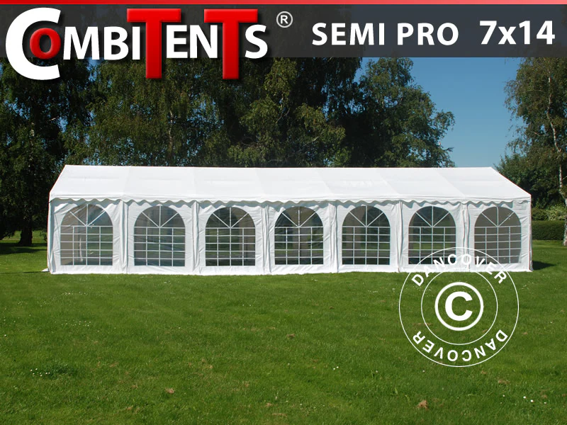 Partytält, SEMI PRO Plus CombiTents® 900 7x14m, 5-i-1, Vit