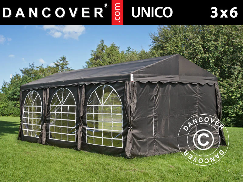 Partytält UNICO 3x6m, Svart