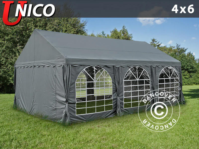 Partytält UNICO 4x6m, Mörkgrå