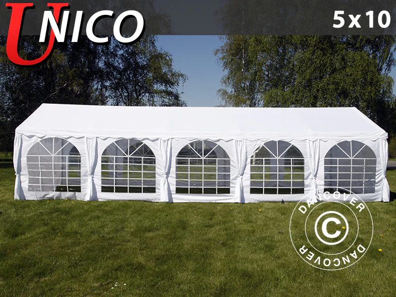 Partytält UNICO 5x10m, Vit