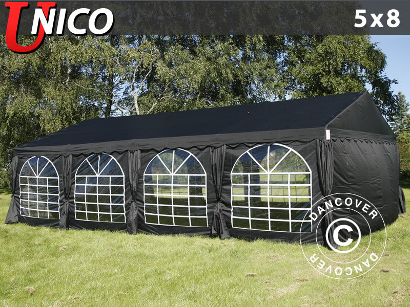 Partytält UNICO 5x8m, Svart