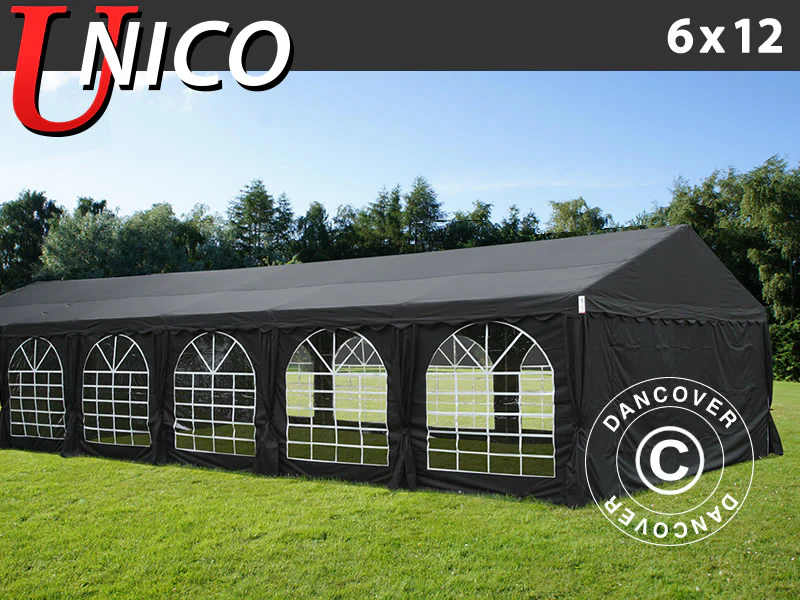 Partytält UNICO 6x12m, Svart