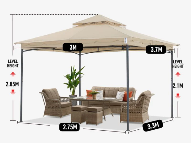 Paviljong Horus, 3x3,7m, Beige - Image 7