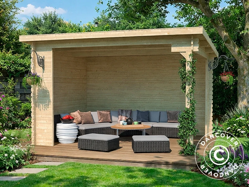Paviljong i trä Alsace, 3,8x2,75x2,51m, 10,45m2, Naturlig