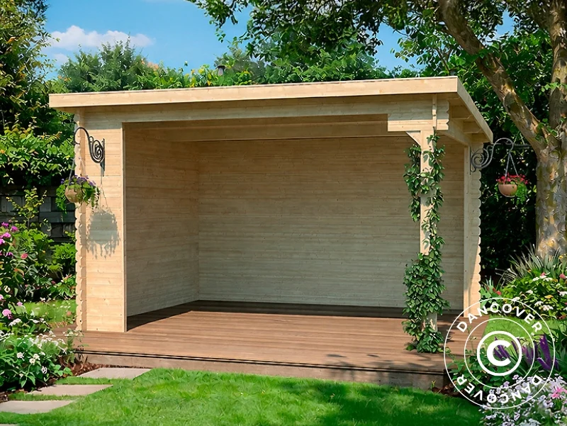 Paviljong i trä Alsace, 3,8x2,75x2,51m, 10,45m2, Naturlig - Image 2
