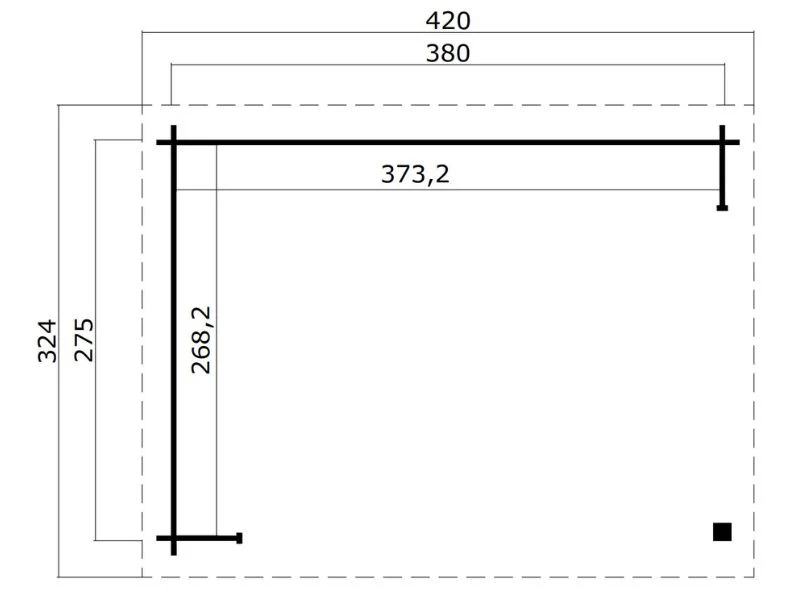 Paviljong i trä Alsace, 3,8x2,75x2,51m, 10,45m2, Naturlig - Image 3