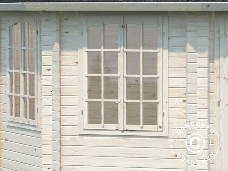 Paviljong i trä med golv, 4,21x4,21x3,71m, 14,1m², Naturlig - Image 4