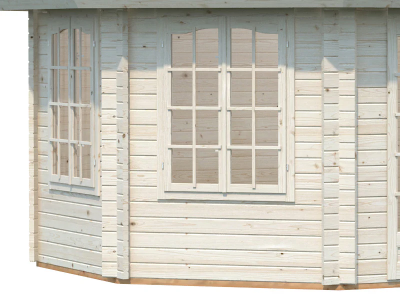 Paviljong i trä med golv, 5,71x4,21x3,71m, 20,3m², Naturlig - Image 4