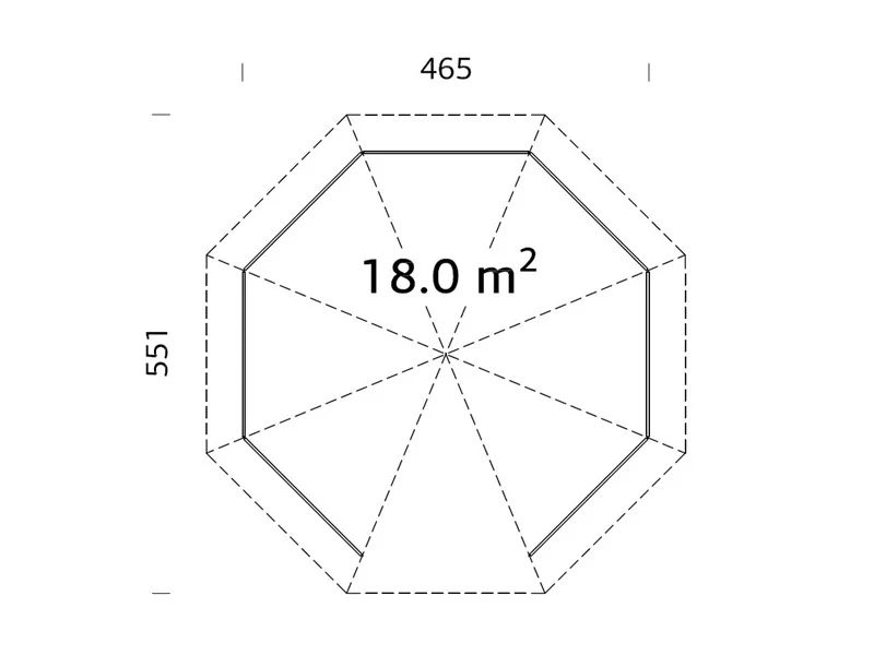 Paviljong i trä med trägolv, 4,65x4,65x3,46m, 18m², Naturlig - Image 7
