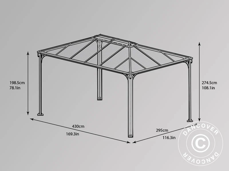 Paviljong Martinique, Palram/Canopia, 2,96x4,3m, Antracit - Image 5