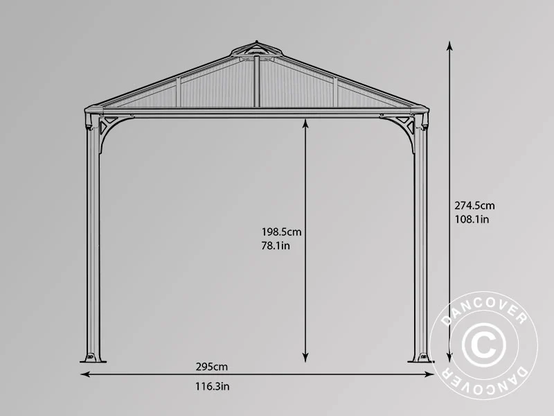 Paviljong Martinique, Palram/Canopia, 2,96x4,3m, Antracit - Image 6