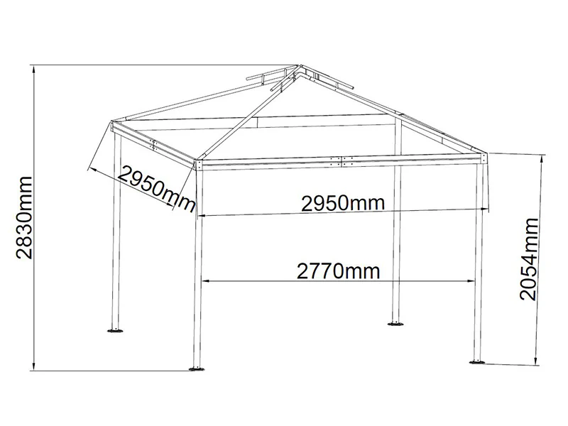 Paviljong Osiris 3x3m, Mörk beige - Image 11