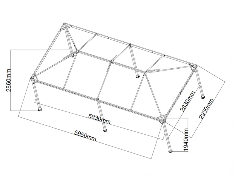Paviljong Osiris 3x6m, Sand - Image 6