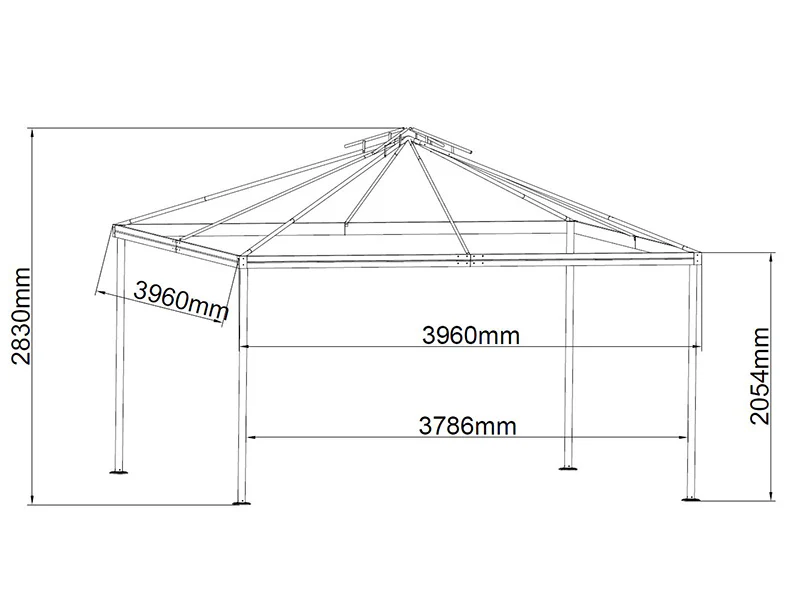 Paviljong Osiris 4x4m, Grå - Image 6