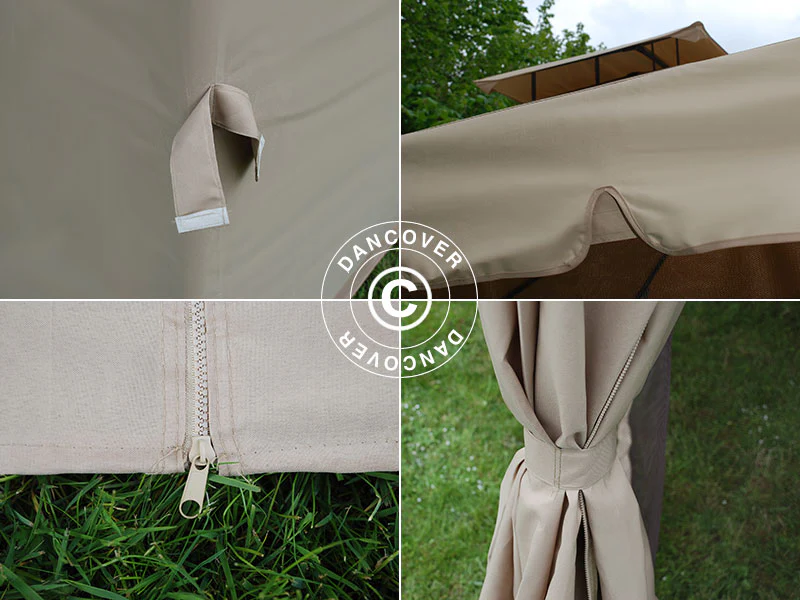 Paviljong Osiris 4x4m, Mörk beige - Image 11