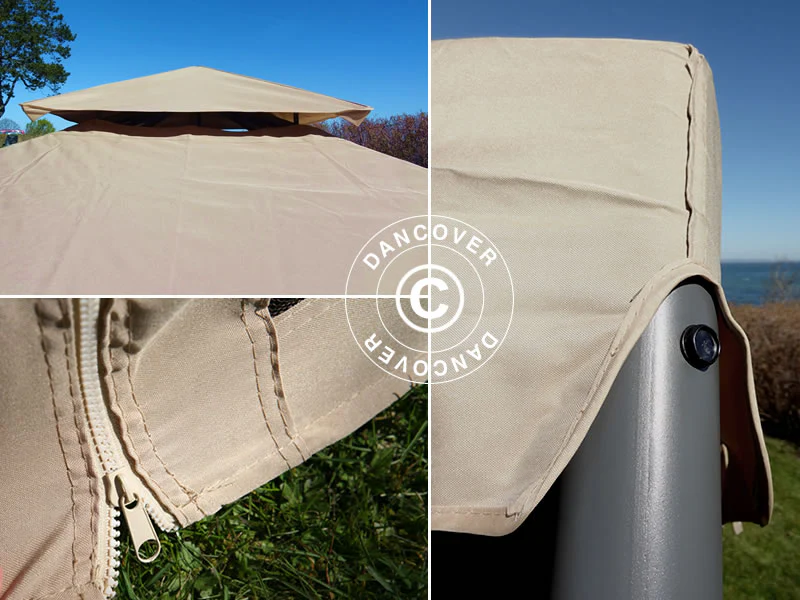 Paviljong Osiris 4x4m, Mörk beige - Image 8