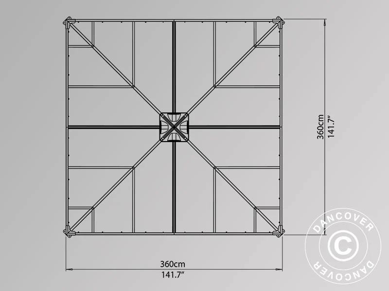 Paviljong Palermo, Palram/Canopia, 3,6x3,6m, Antracit - Image 6