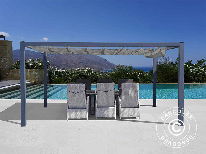 Pergola paviljong 3,19x4,19m, Antracit/Antracit - Image 2