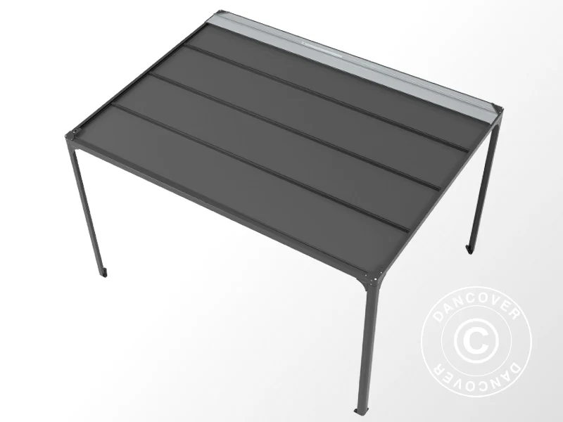 Pergola paviljong San Fernando, 4x3m, Svart/Mörkgrå - Image 7