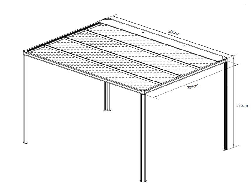 Pergola paviljong San Fernando, 4x3m, Vit/Beige - Image 13