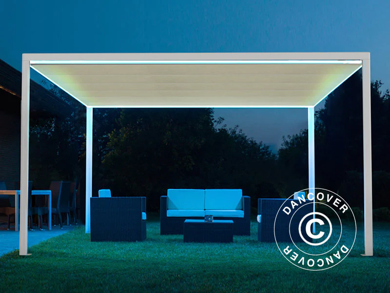 Pergola paviljong San Fernando, 4x3m, Vit/Beige - Image 4