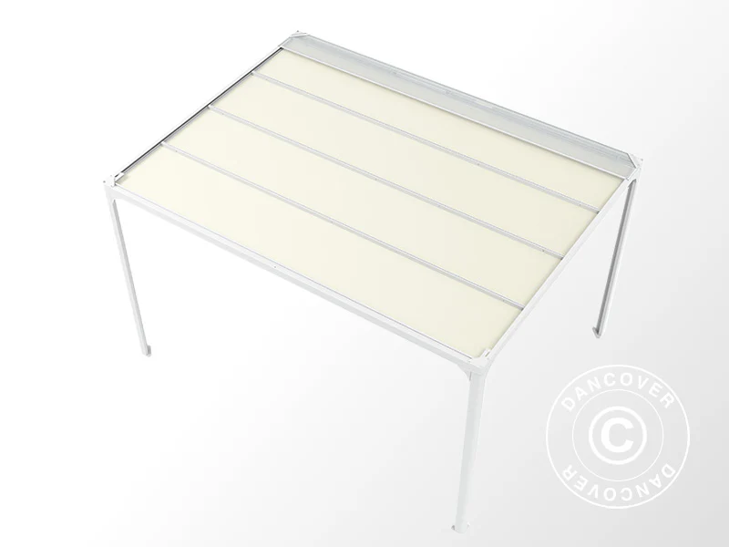 Pergola paviljong San Fernando, 4x3m, Vit/Beige - Image 7